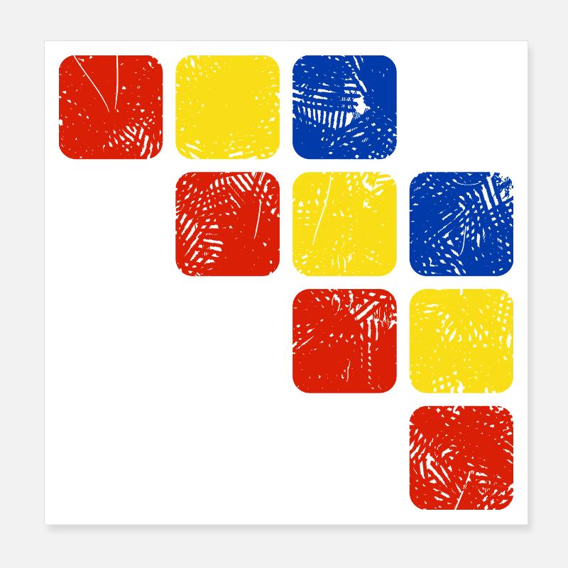 Farben Ornament Muster - Grundfarben Poster 20x20 cm