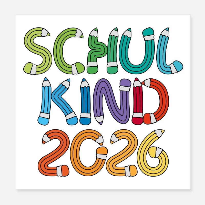 Schulkind 2026 Schule Einschulung Schulanfang Poster 20x20 cm