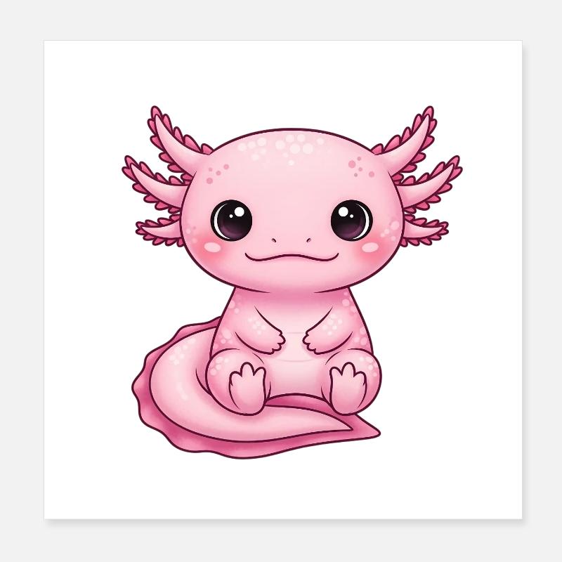 Bébé Dragon Rose de Kawaii Poster 20 x 20 cm