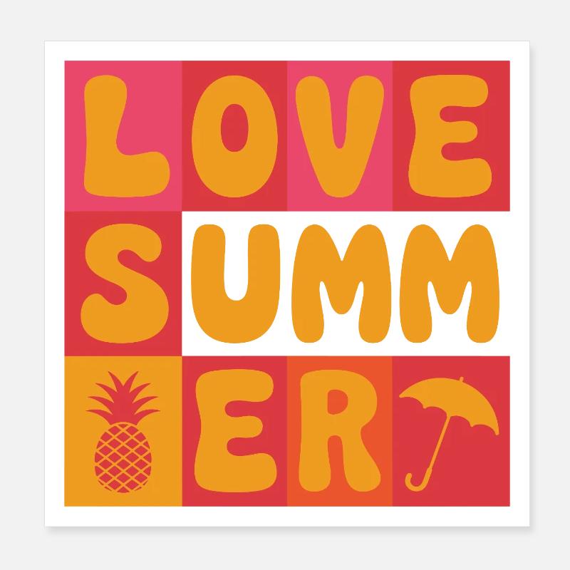 Ich liebe den Sommer Poster 20x20 cm