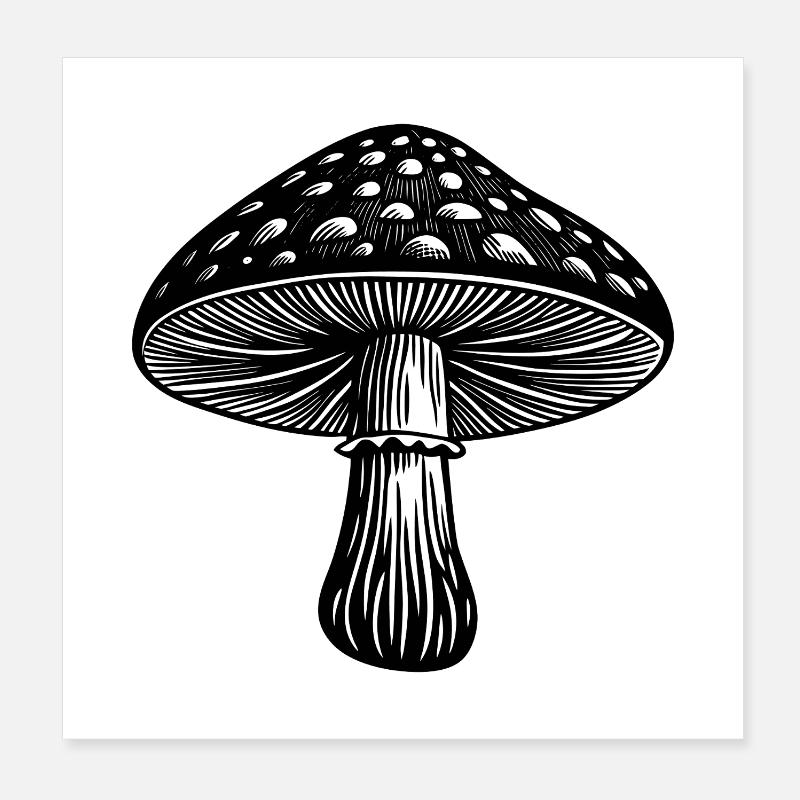 mushroom Poster 8" x 8" (20x20 cm)