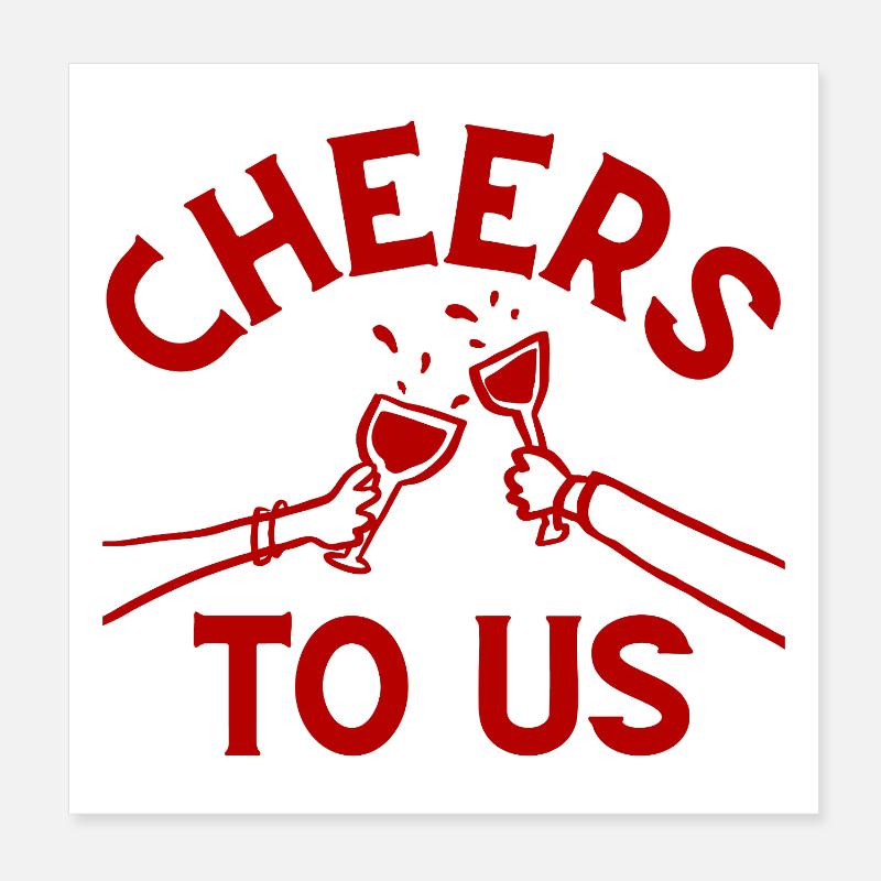 Cheers Celebration Design Poster 8" x 8" (20x20 cm)