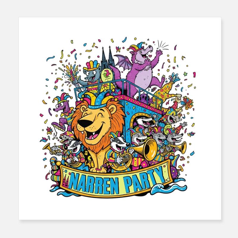 Fools' Party Poster 8" x 8" (20x20 cm)