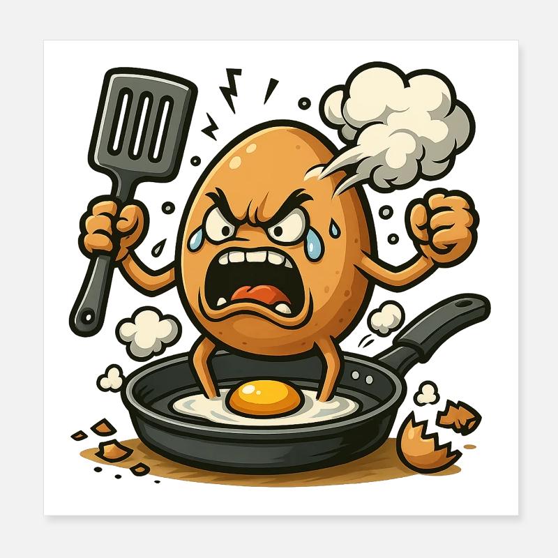 Wenn Eier ausrasten Poster 20x20 cm