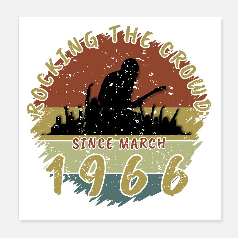 60th Birthday Rocking the crowd GIT 03/1966 Poster 8" x 8" (20x20 cm)