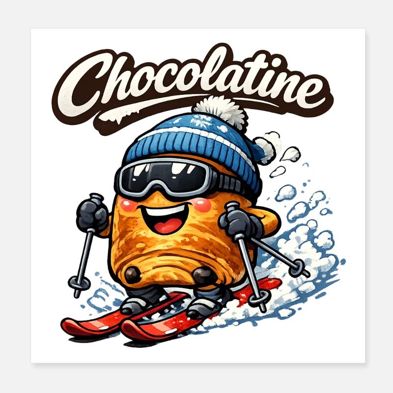 Chocolatine ski Poster 20 x 20 cm