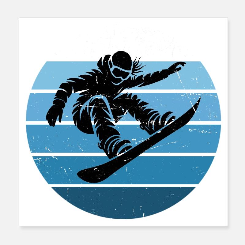 Message clair sur le snowboard pour les femmes Poster 20 x 20 cm