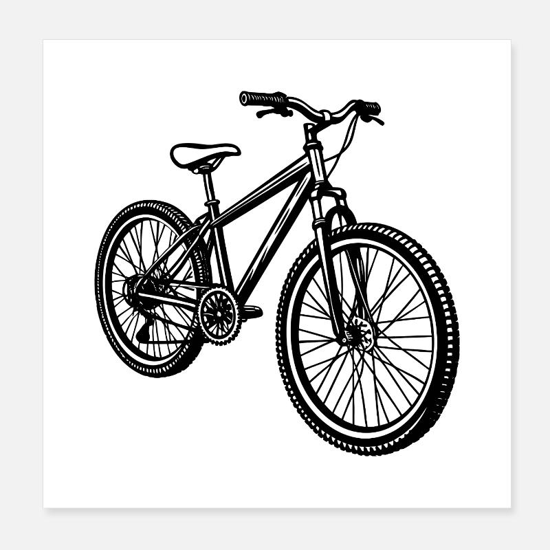Mountainbiken Poster 20x20 cm