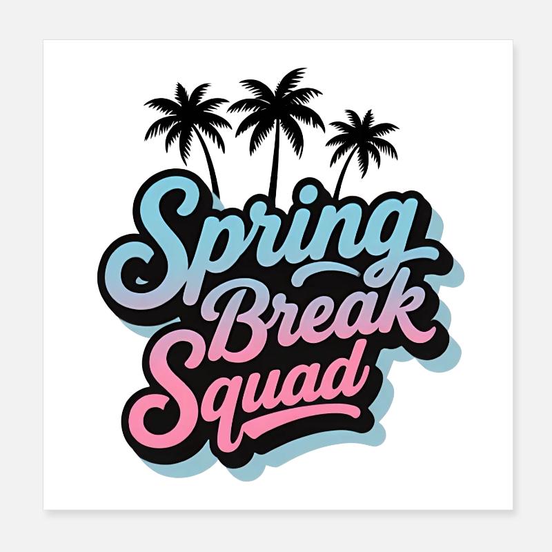 Fête de Noël Palm Trees Spring Break Squad Tropical Poster 20 x 20 cm