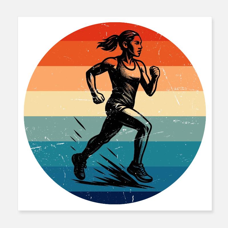 Klassisches Running Motiv Poster 20x20 cm