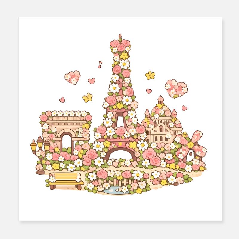 Monuments floraux de Parisland Poster 20 x 20 cm