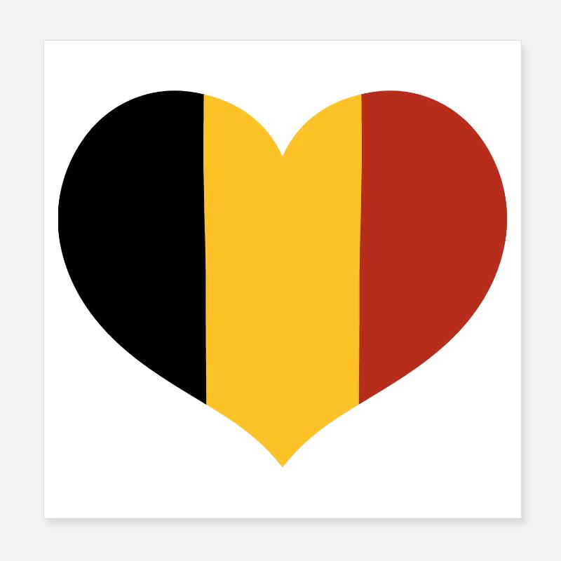 Belgian Flag Heart Poster 8" x 8" (20x20 cm)