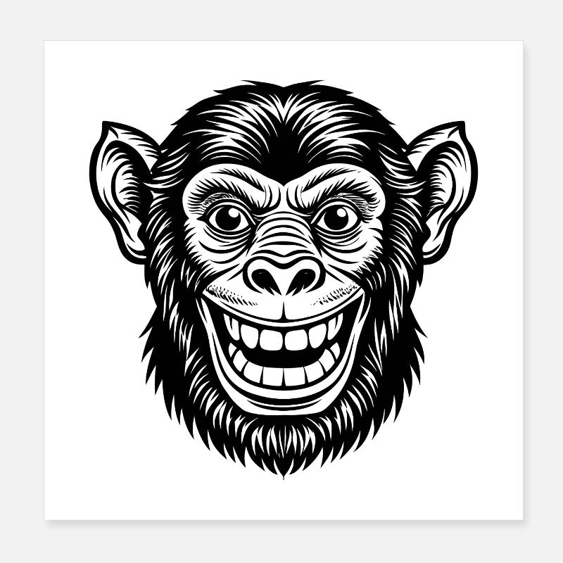 Monkey head Poster 8" x 8" (20x20 cm)