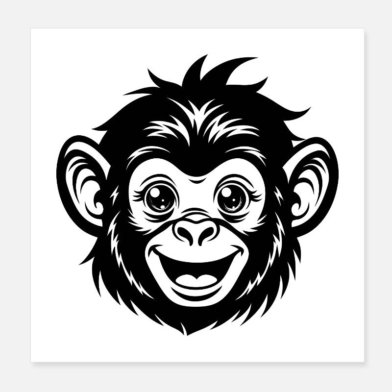Face de singe Poster 20 x 20 cm