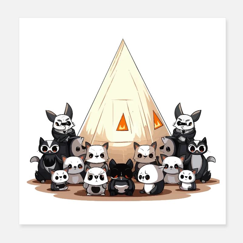 Parade de la pyramide des pandas Poster 20 x 20 cm