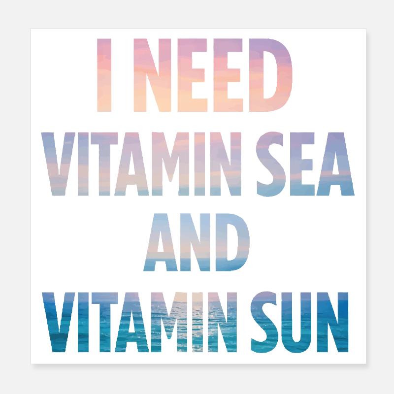 Vitamine Mer et Vitamine Soleil Poster 20 x 20 cm
