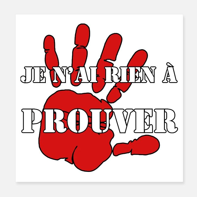 JE N’AI RIEN À PROUVER. Poster 20 x 20 cm