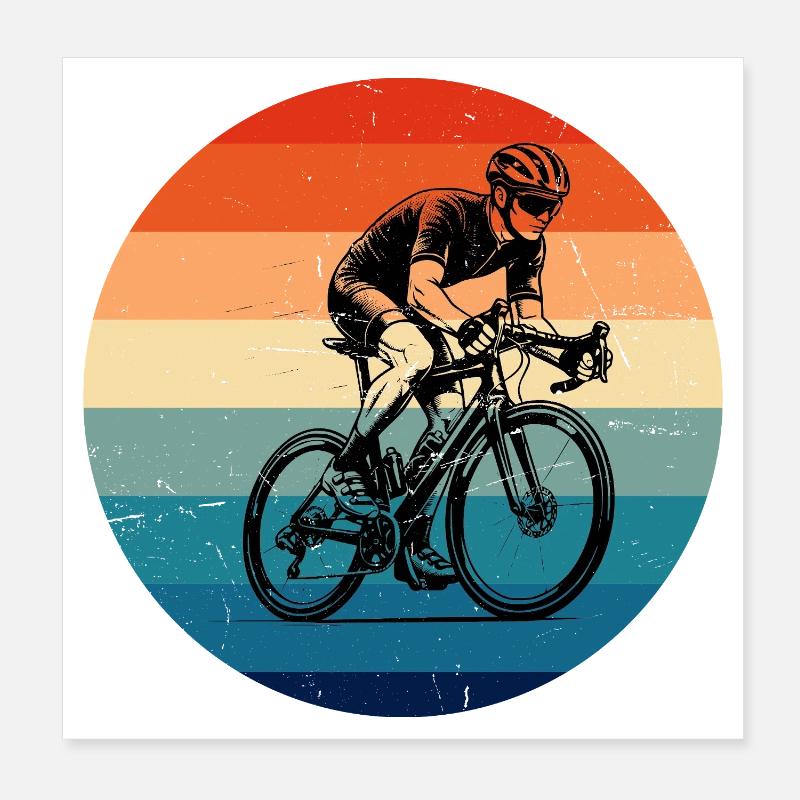 Thème puriste du vélo de route Poster 20 x 20 cm