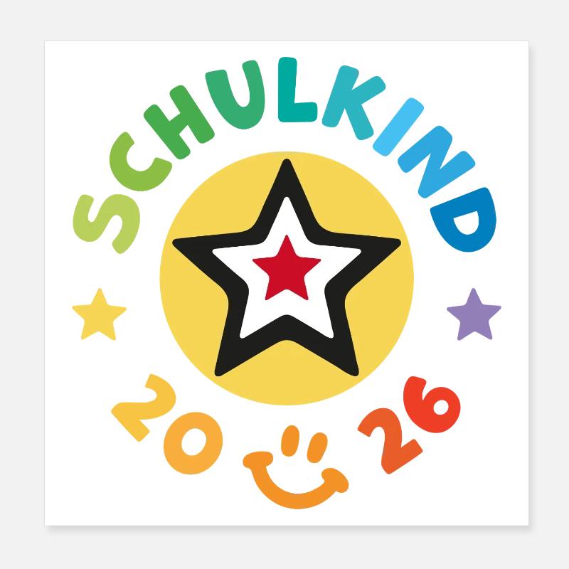 Schulkind 2026 Einschulung Schulanfang Poster 20x20 cm