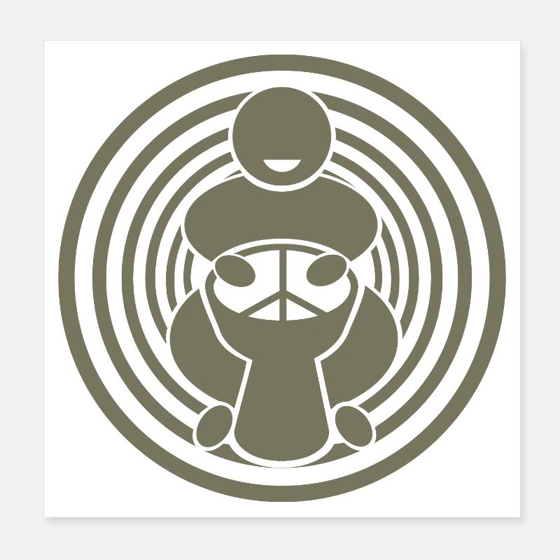 Joueur de djembée - Poster 20 x 20 cm - blanc