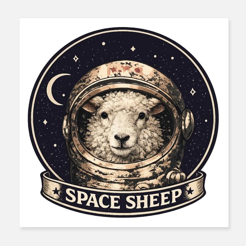 Astronaute mouton de l’espace Poster 20 x 20 cm