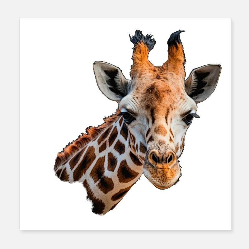 Tête de girafe Poster 20 x 20 cm