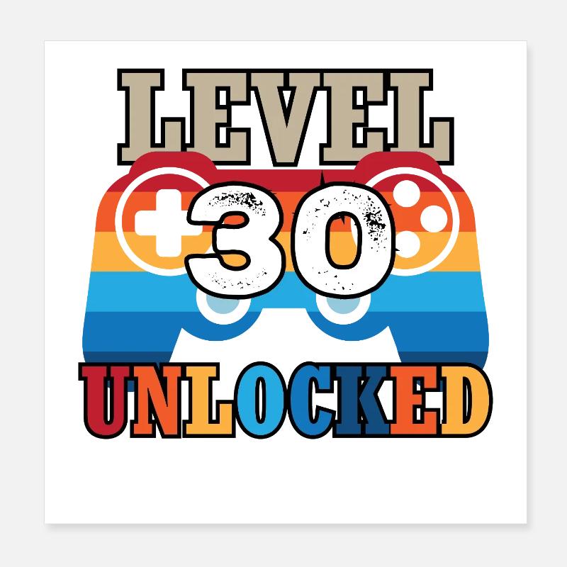 30e anniversaire 30 ans de jeu Poster 20 x 20 cm