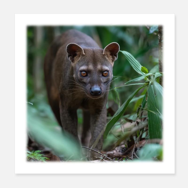 Fossa – Silent hunting in the rainforest Poster 8" x 8" (20x20 cm)