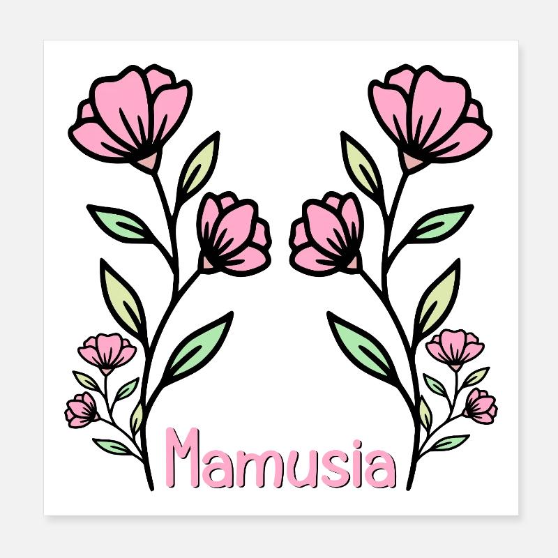 Mama-Blumen Poster 20x20 cm
