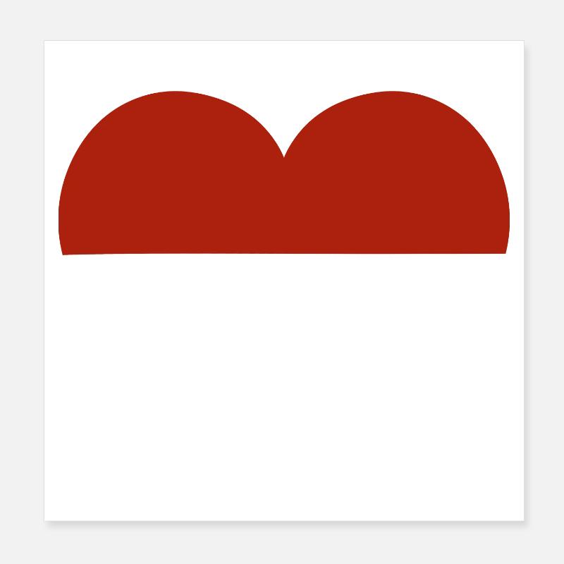 Cœur du drapeau de Monaco Poster 20 x 20 cm