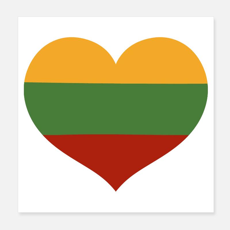 Drapeau du Cœur lituanien Poster 20 x 20 cm