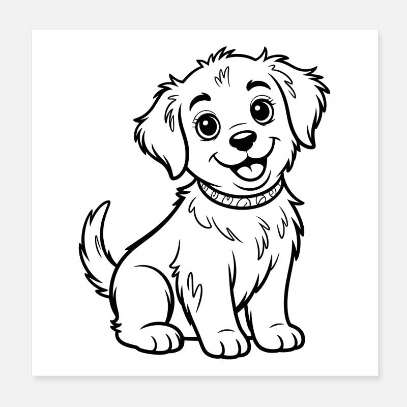 Kleiner Hundepuppy Doodle Poster 20x20 cm