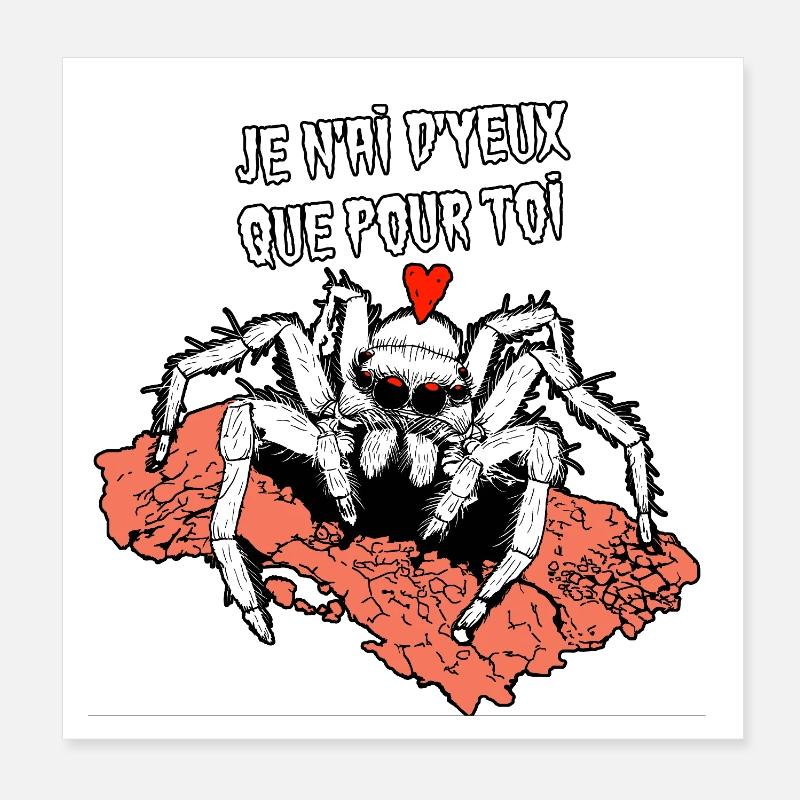 JE N'AI D'YEUX QUE POUR TOI ! (araignée) Poster 20 x 20 cm