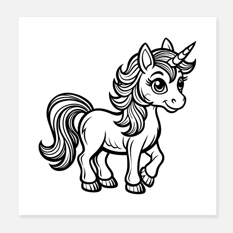 Bébé licorne Poster 20 x 20 cm