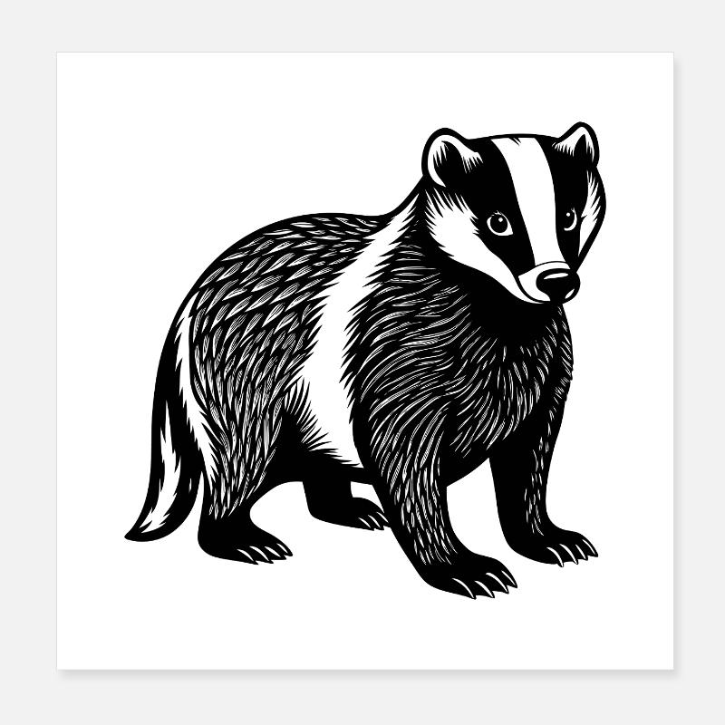 badger Poster 8" x 8" (20x20 cm)