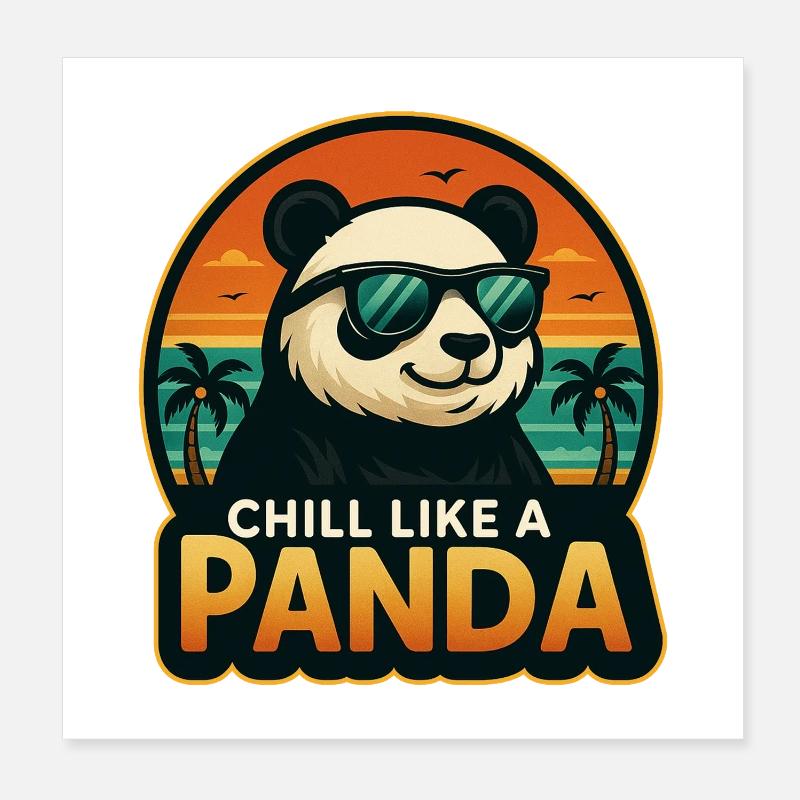 Détendez-vous comme un panda Poster 20 x 20 cm