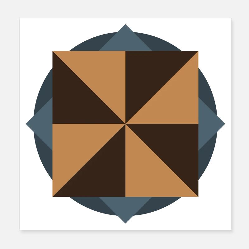 PYRAMID CORE GEOMETRY | Basic Shapes Artwork Poster 8" x 8" (20x20 cm)