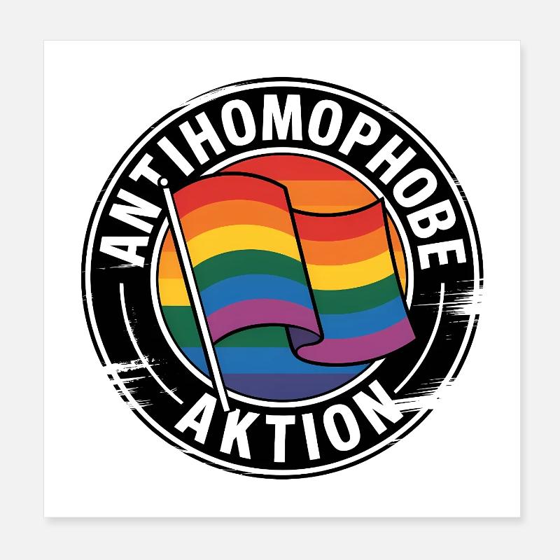 Antihomophobic Action - Against the Right Poster 8" x 8" (20x20 cm)