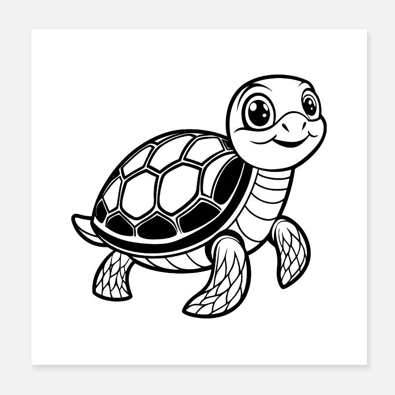 Bébé tortue Poster 20 x 20 cm