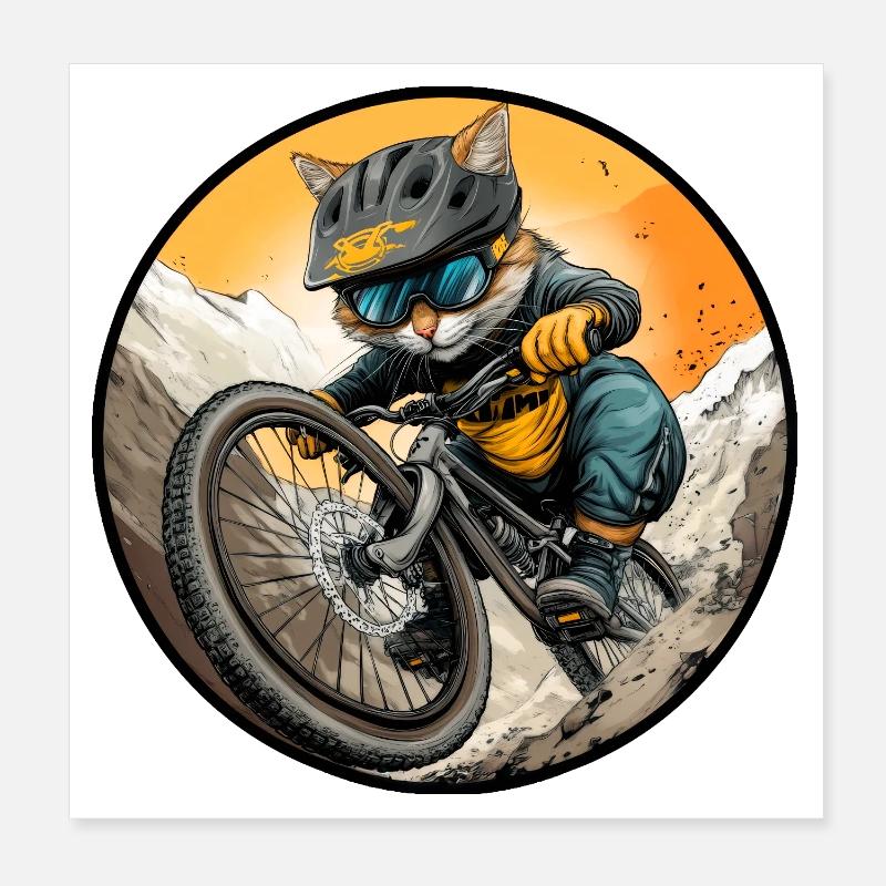 Chat motard / chaton VTT Poster 20 x 20 cm