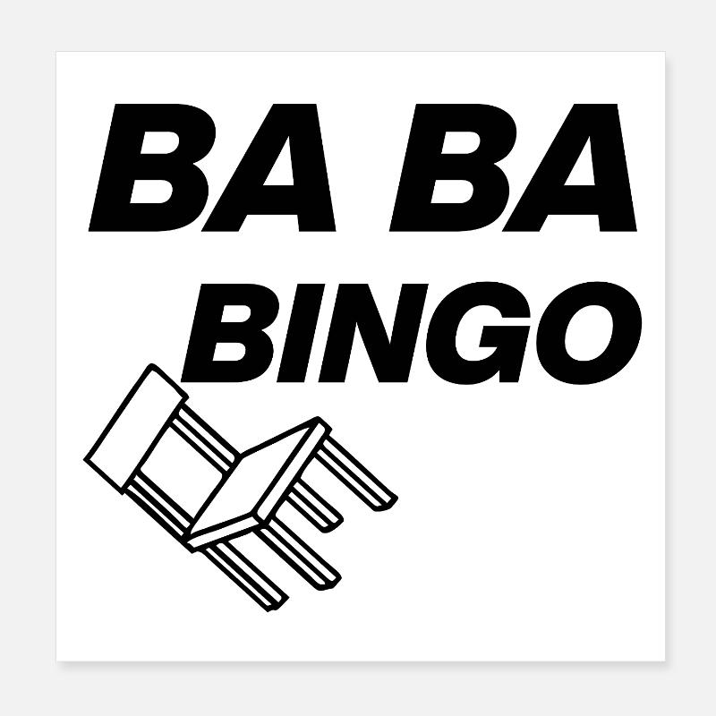 B-B-B-BINGO TREND, VIRAL FUN, MEME SCHULE STUHL 🪑 Poster 20x20 cm