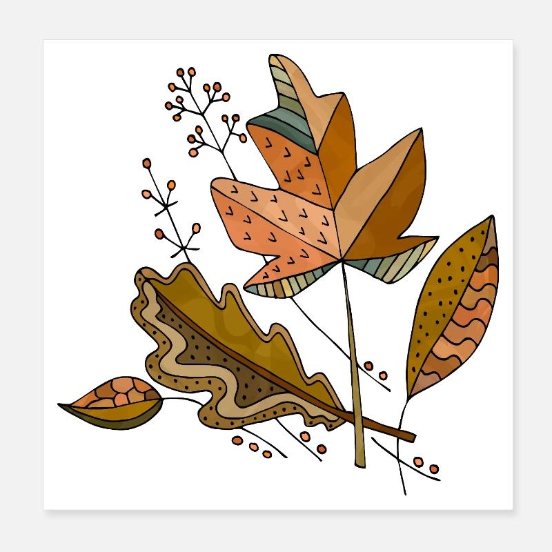 feuilles Poster 20 x 20 cm