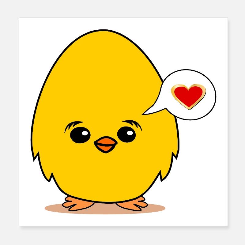 Déclaration d’amour, Poussin de la Saint-Valentin Poster 20 x 20 cm