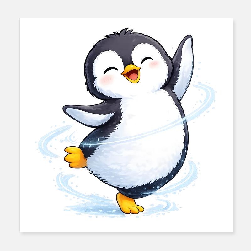 Pingouin dansant Poster 20 x 20 cm