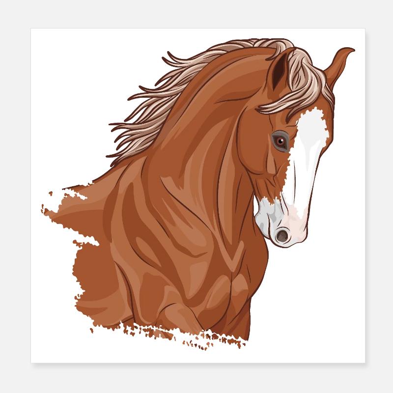 Der Kopf eines Marwari-Pferdes Poster 20x20 cm