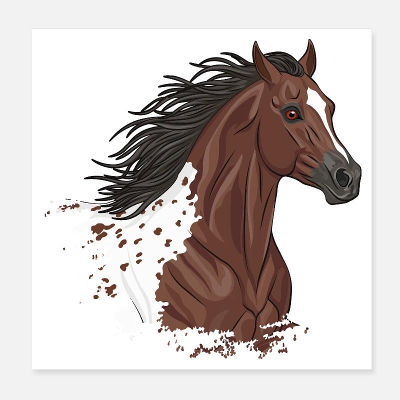 Der Kopf eines Appaloosa-Pferdes Poster 20x20 cm