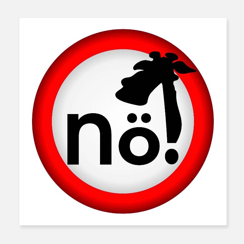 Verbot Nein Giraffe Poster 20x20 cm