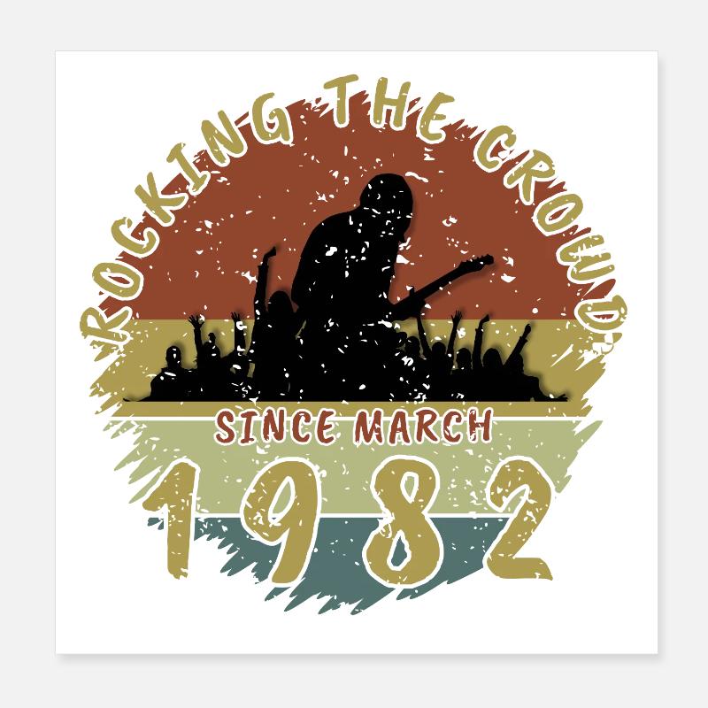 44th Birthday Rocking the crowd GIT 03/1982 Poster 8" x 8" (20x20 cm)
