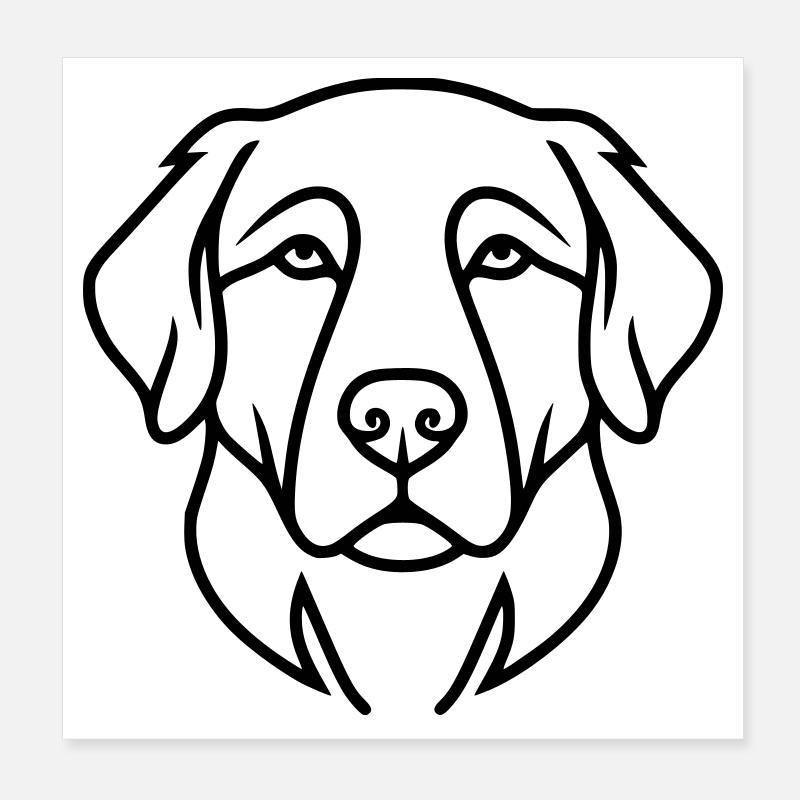 Profil de tête de chien labrador Poster 20 x 20 cm