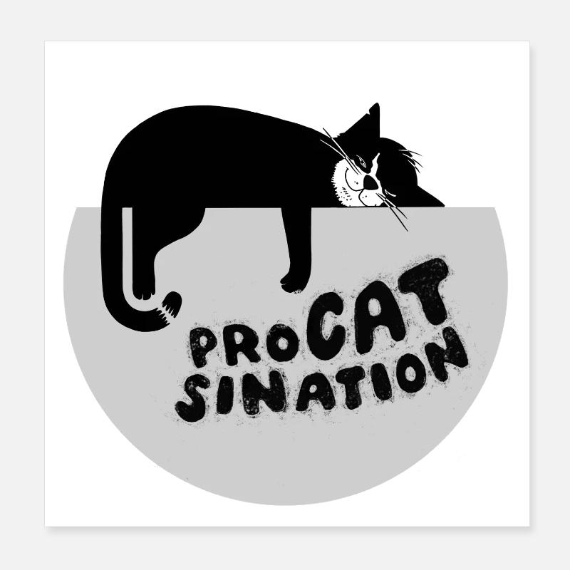Type-o-Cat #87 ProCATsination Poster 20 x 20 cm